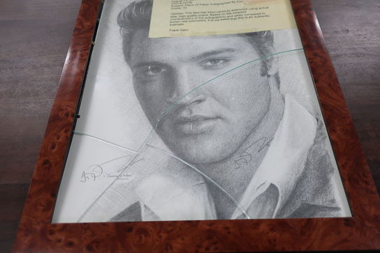 Signatur og tegning "Elvis Presley" inkl. certifikat