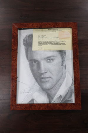 Signatur og tegning "Elvis Presley" inkl. certifikat