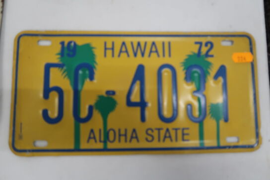 Nummerplade "Hawaii"