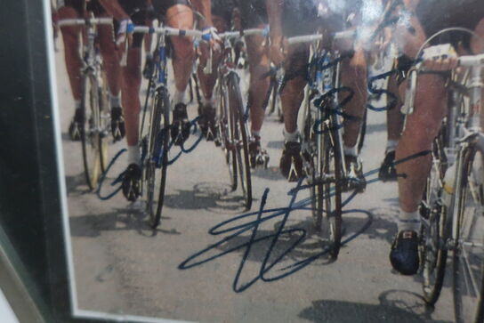 Førertrøje Giro d'Italia 1985 "Bernard Hinault" samt 2 stk. signaturer