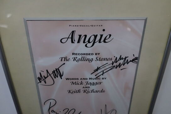 Signeret plakat "Angie - The Rolling Stones"