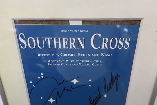 Signeret nodehæfte "Southern Cross - Crosby, Stills and Nash"