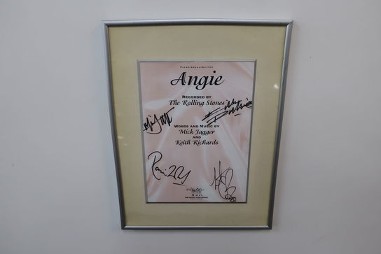 Signeret plakat "Angie - The Rolling Stones"