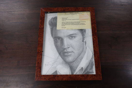 Signatur og tegning "Elvis Presley" inkl. certifikat