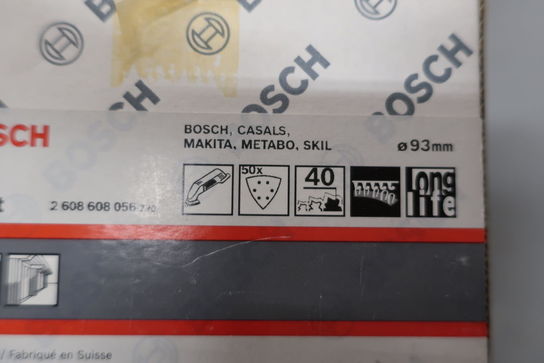 100 stk. slibepapir trekant K40-60 93 mm. BOSCH 