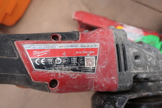 Akku stiksav MILWAUKEE M18 FBJS, akku vinkelsliber MILWAUKEE M18 CAG125X