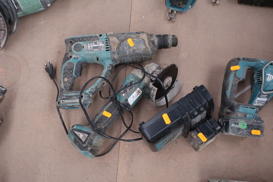 Akku borehammer MAKITA DHR202, akku vinkelsliber MAKITA med batteri og lader