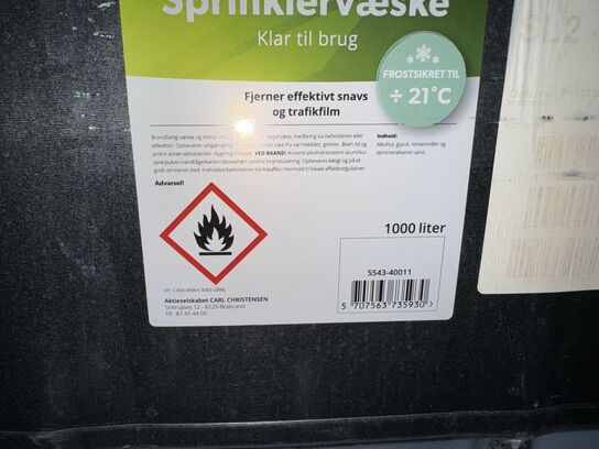 1000 liter Sprinklervæske, Procare