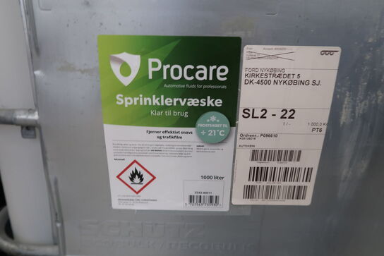 Ca. 220 liter sprinklervæske + Motorpumpe med pistol 