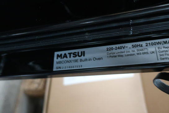 Indbygningsovn MATSUI MBCONX19E