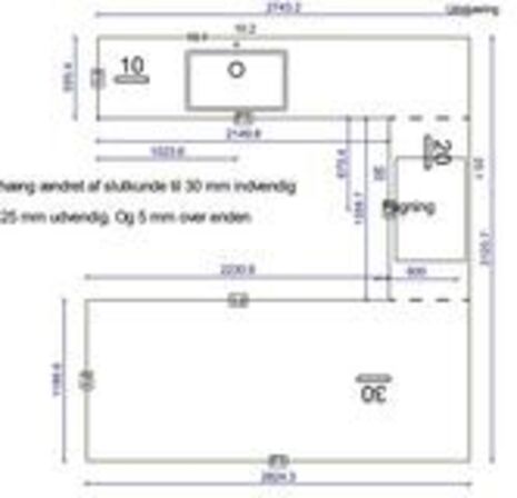 Bordplade 20 mm DEKTON Argentium m/vask