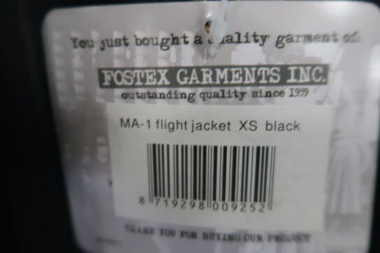 Jakke FOSTEX MA-1 Flight Jacket XS - Sort (ubrugt)