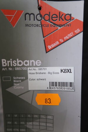 Bukser MODEKA Model Brisbane K8XL - Sort (ubrugt)