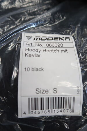 Hoody MODEKA Hootch m. Kevlar S - Sort (ubrugt)