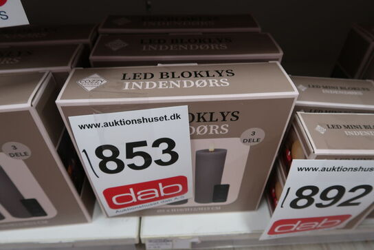 3 pk. Cozzy LED bloklys med fjernbetjening Grå 3 stk.
