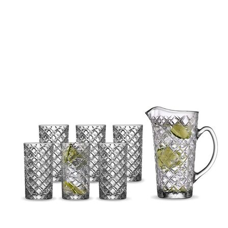Lyngby glas Diamond kandesæt 7 dele