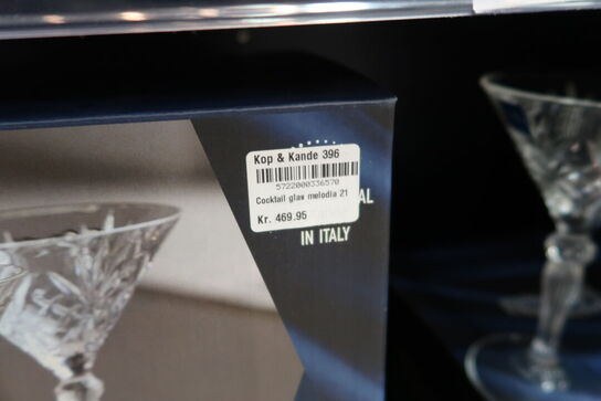 8 stk. Lyngby Glas Melodia martiniglas 21 cl