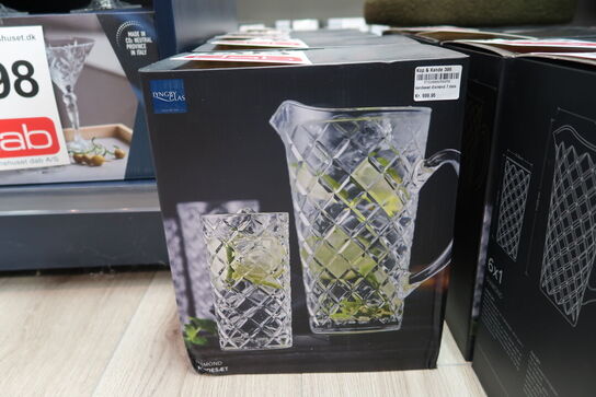Lyngby glas Diamond kandesæt 7 dele