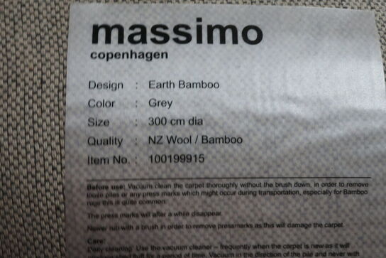 Tæppe MASSIMO COPENHAGEN Ø 300 CM.