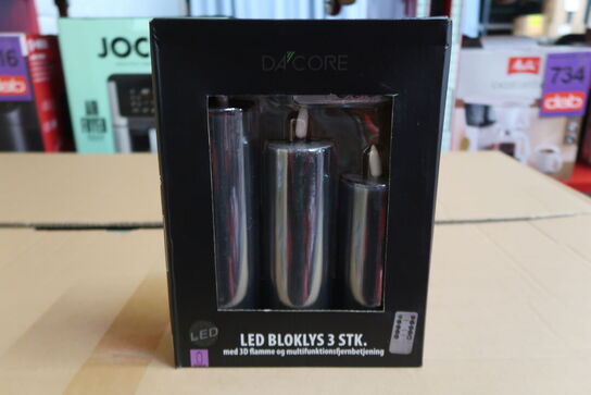 2 pk. LED bloklys 3 stk. sort
