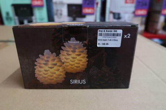 2 pk. Sirius Clara LED kogle 2 stk. hvid H10 cm