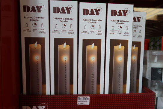 3 stk. LED kalenderlys med fjernbetjening Hvid - 28 cm
