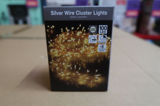 13 pk. Klyngelys LED lyskæde indendørs 1 meter 320 LED lys varm hvid