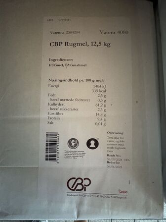 27 pk. CBP Rugmel 12,5 kg - UDLØBET