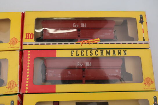 8 stk. model togvogne FLEISCHMANN 1492, 1482, 5098, 1473, 1470G, 1489