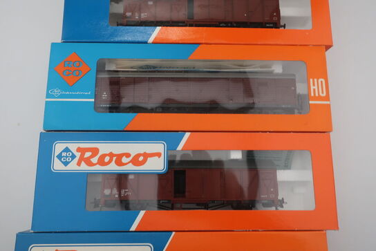 6 stk. model togvogne ROCO 46401, 46408, 4369A, 4358, 46407, RIVAROSSI 2076