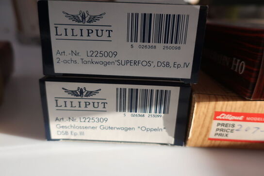 8 stk. model togvogne LILIPUT 248 65, 207 60, L225009, L225309, 248 61