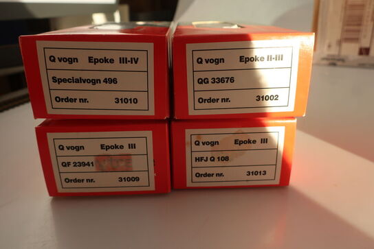 8 stk. model togvogne HOBBYTRADE HPQ119, AHJ QF 4351, QG 33676, QF 23941 m.fl.