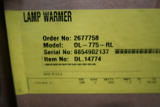 2 stk. Varmelamper HATCO DL-500CL og DL-775-RL