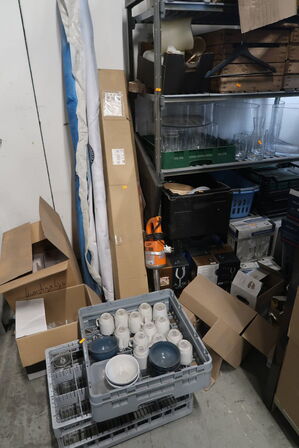 Div. Glas, LED lys, Vaser, Ventilator, Tonere, Kuverter m.m.