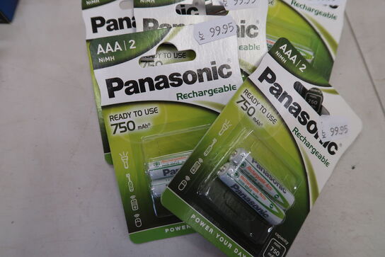 11 pakker genopladelige batterier PANASONIC