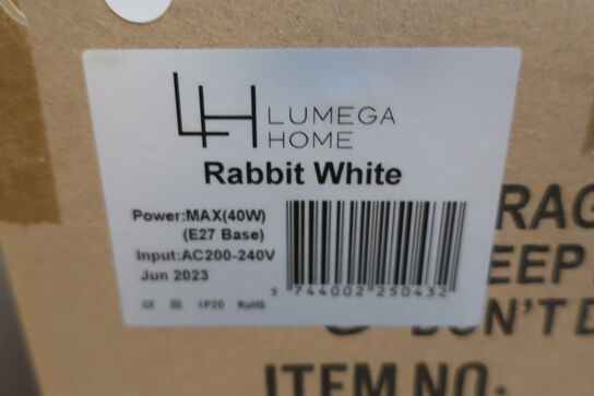 2 stk. bordlampe LUMEGA HOME Rabbit White