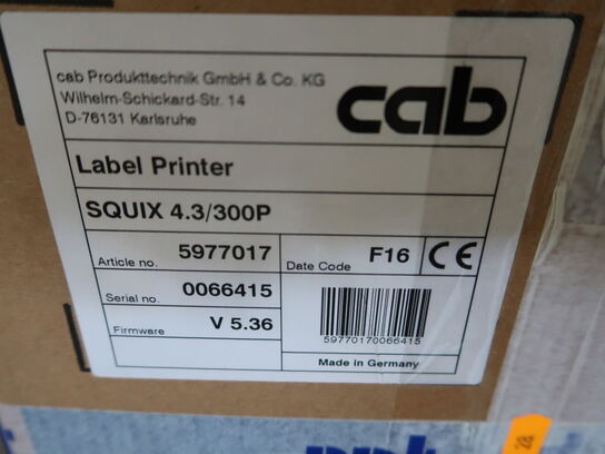 Label Printer CAB Squix 4.3/300P