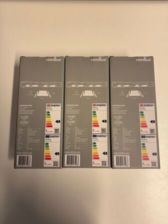 6 stk. nordlux dorado ip65 m.dæmp 3-kit(18 spots ialt)(ubrugt) 