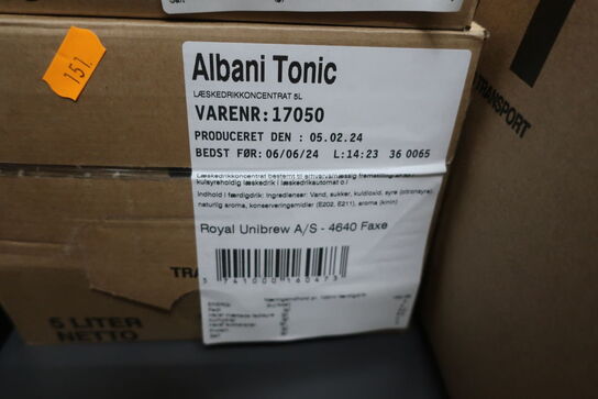 2 stk. læskedrikkoncentrat ALBANI TONIC 5L (se dato)