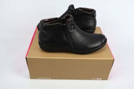 Støvle i skin Sort Relaxshoe 26702 - Str. 38