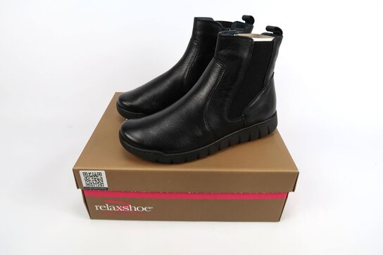 Støvle i læder sort Relaxshoe 749-027 - Str. 41