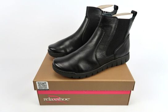 Vinterstøvle i læder Sort Relaxshoe 749-017 - Str. 41