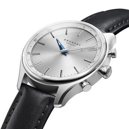 Armbåndsur, Kronaby Sekel 38 Mm Hybrid Smartwatch Silver, Leather Strap