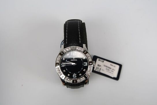 Armbåndsur, Festina Dress Sort/Læder Ø38 mm