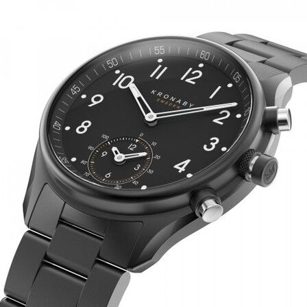 Armbåndsur, Kronaby Apex 43 Mm Hybrid Smartwatch Black, Steel Strap