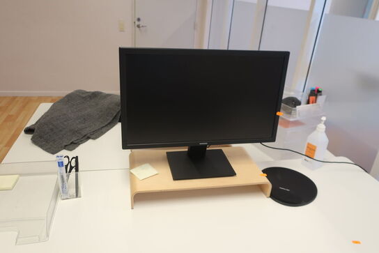 El. hæve/sænke skrivebord, computerskærm SAMSUNG
