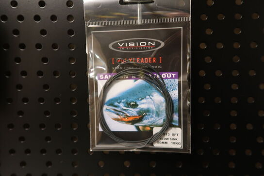 9 pk. VISION Polyleader Salmon  Seatrout 5ft Extra Fast Sink 50mm 18kg