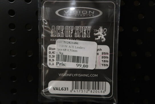 11 pk. VISION ACE Leaders 2pcs 6ft 0,31mm 6,3kg