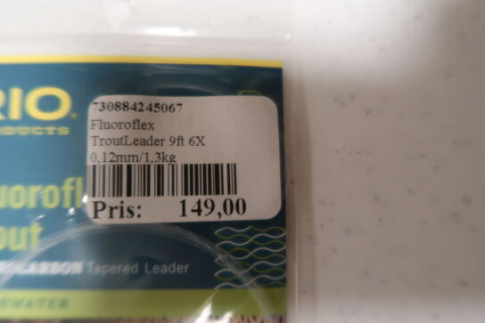 11 pk. Fluoroflex TroutLeader 9ft 6X 0,12mm/1,3kg