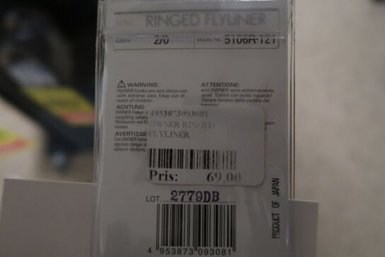 Ca. 30 pk. Owner Ringed Flyliner str. 2/0 (7stk)